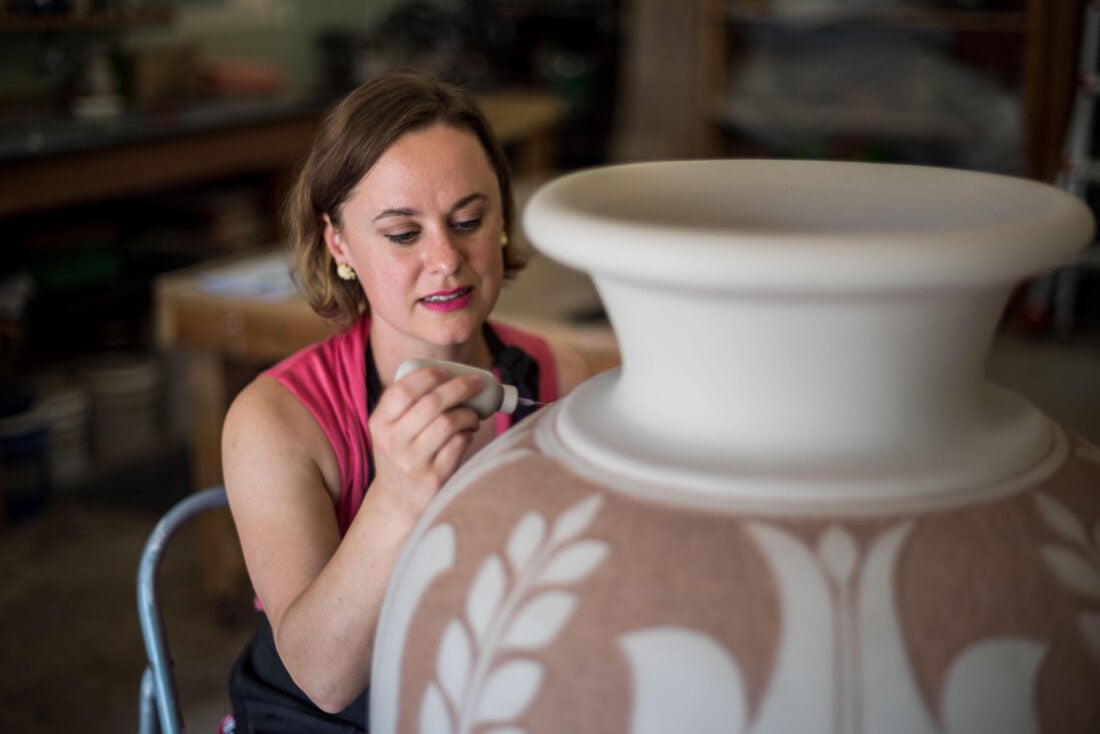 A potter in a studio