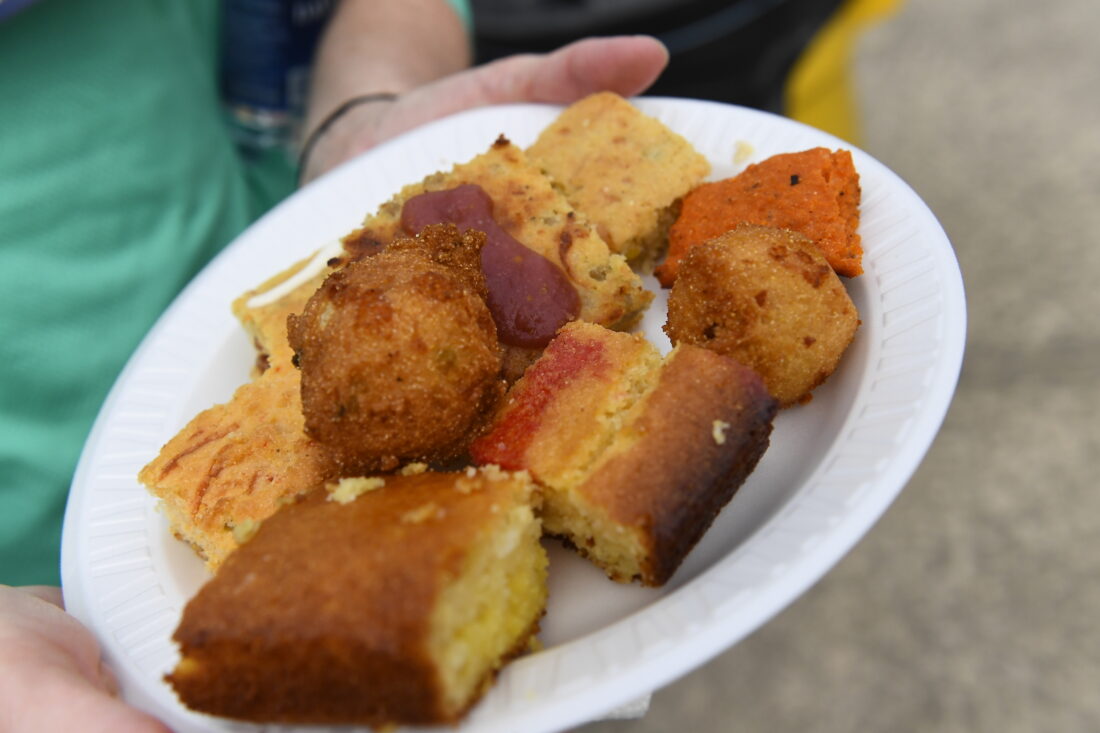 A plate of cornbread items