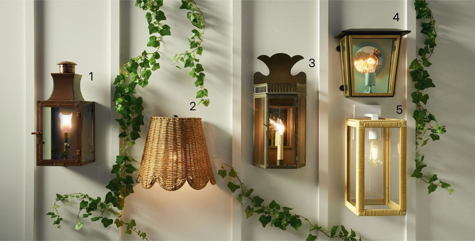 Light fixtures on a wall