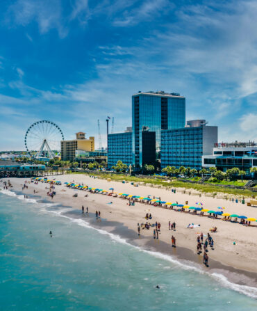 An aerial of a beach