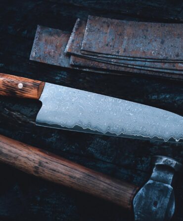 A knife by a bourbon barrel band