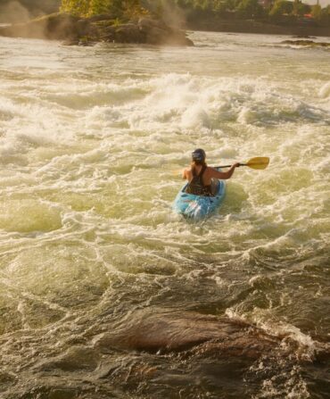 A kayaker on white water