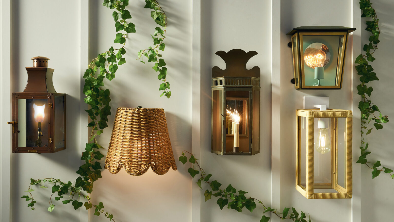 Light fixtures on a wall