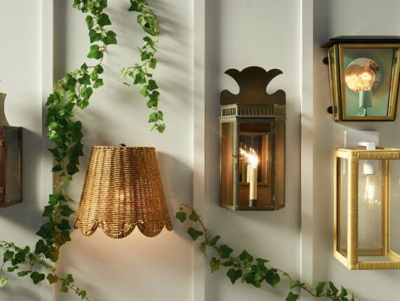 Light fixtures on a wall