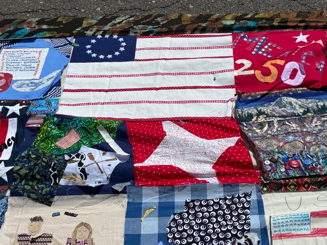An American Flag quilt square