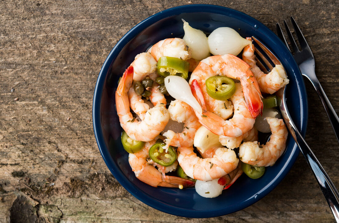 image of pickled shrimp in a bowl