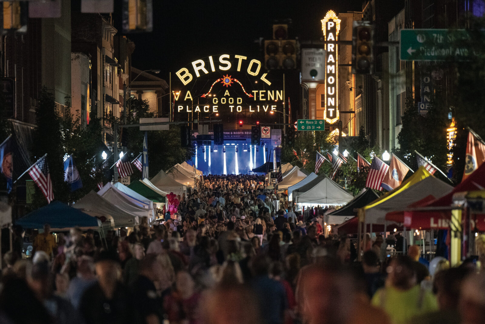 A crowded street in Bristol