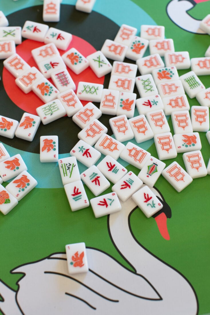 A mahjong set