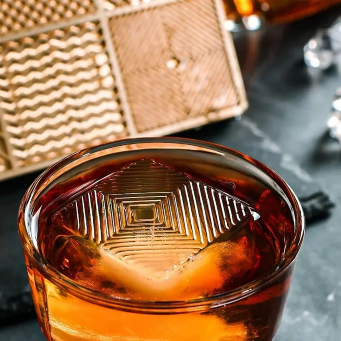 A cocktail stamper