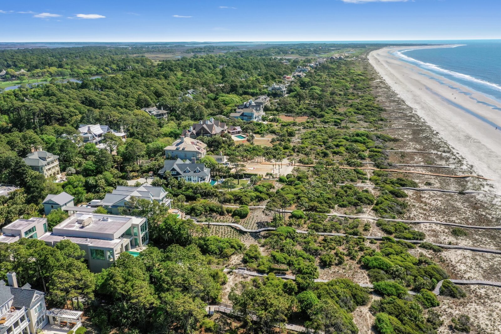 An aerial image of the Atlantic coastline that can be seen from above the property