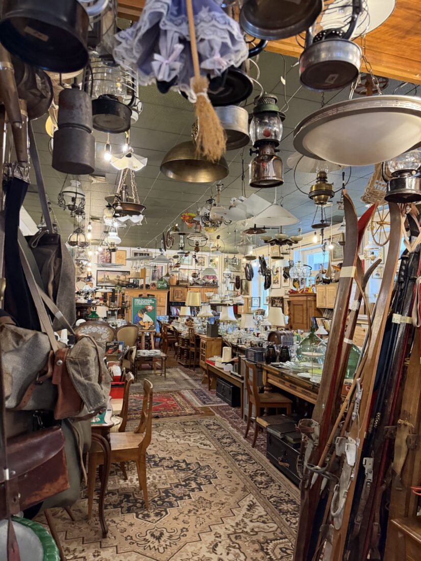 Inside an antique store