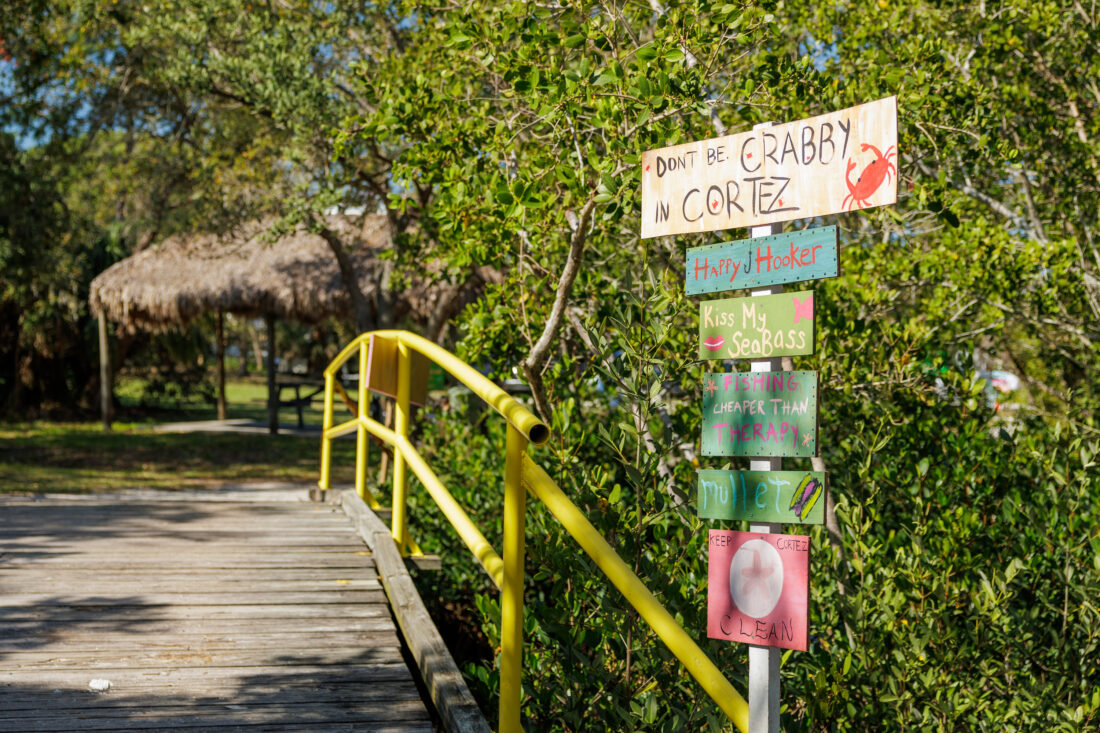 Colorful fish signs