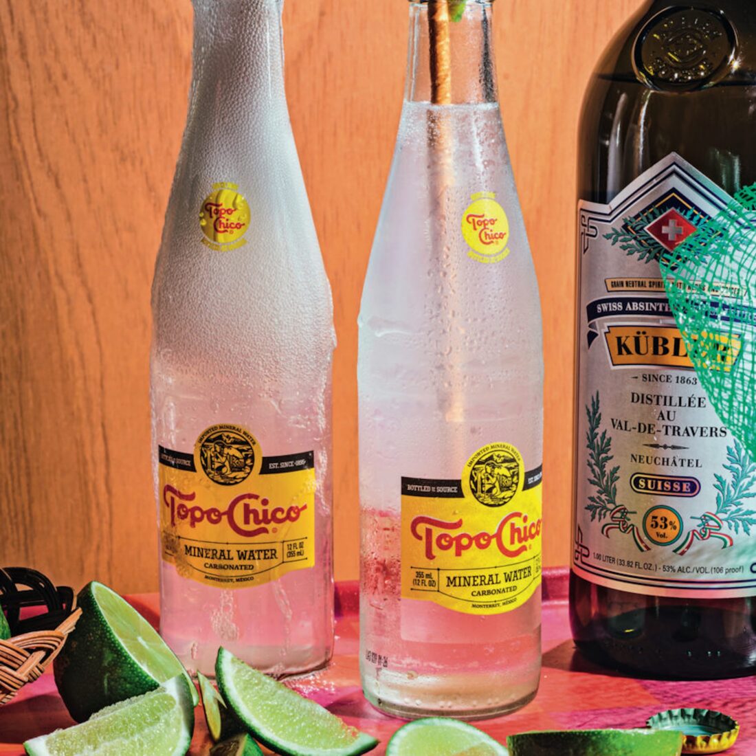 Topo Chico bottles with lime