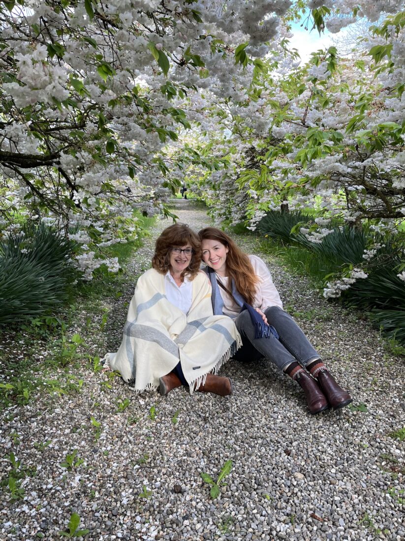 Two women in a garden