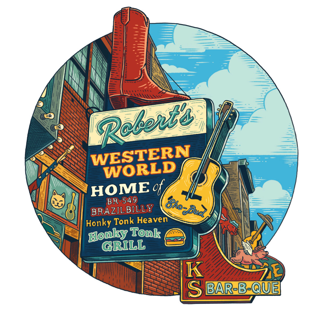 An illustration of robert's western world