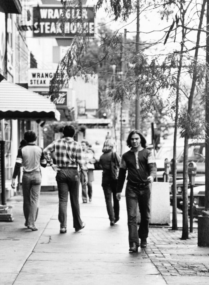 College Avenue in downtown Athens in 1977.