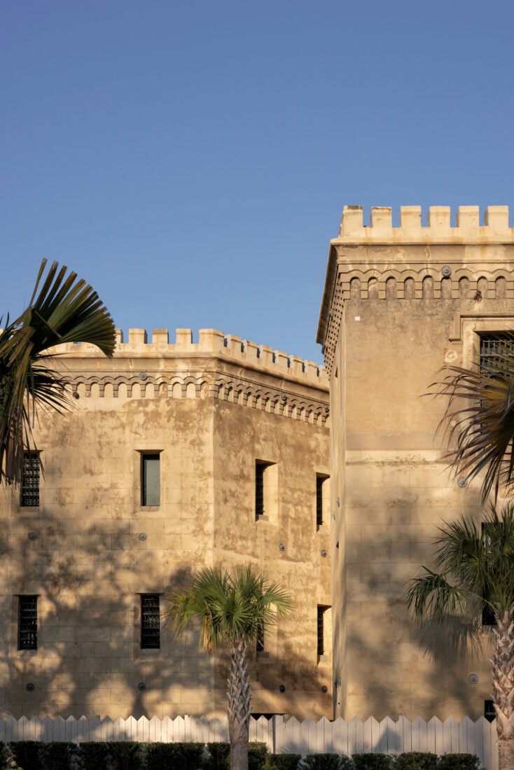 Parapets atop a stone building