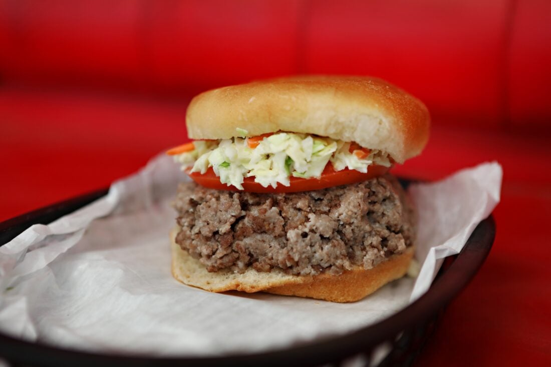 A ground steak sandwich