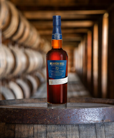 A bottle of bourbon in a distillery