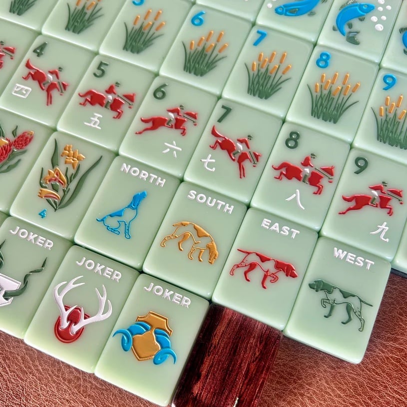 A mahjong set