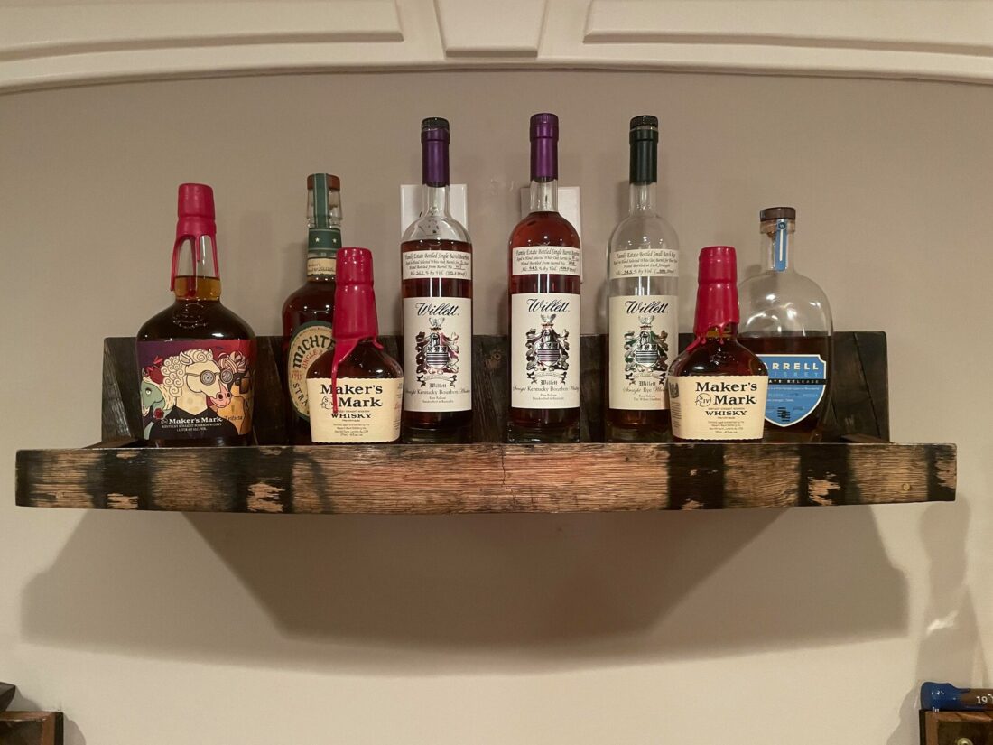 A bourbon shelf