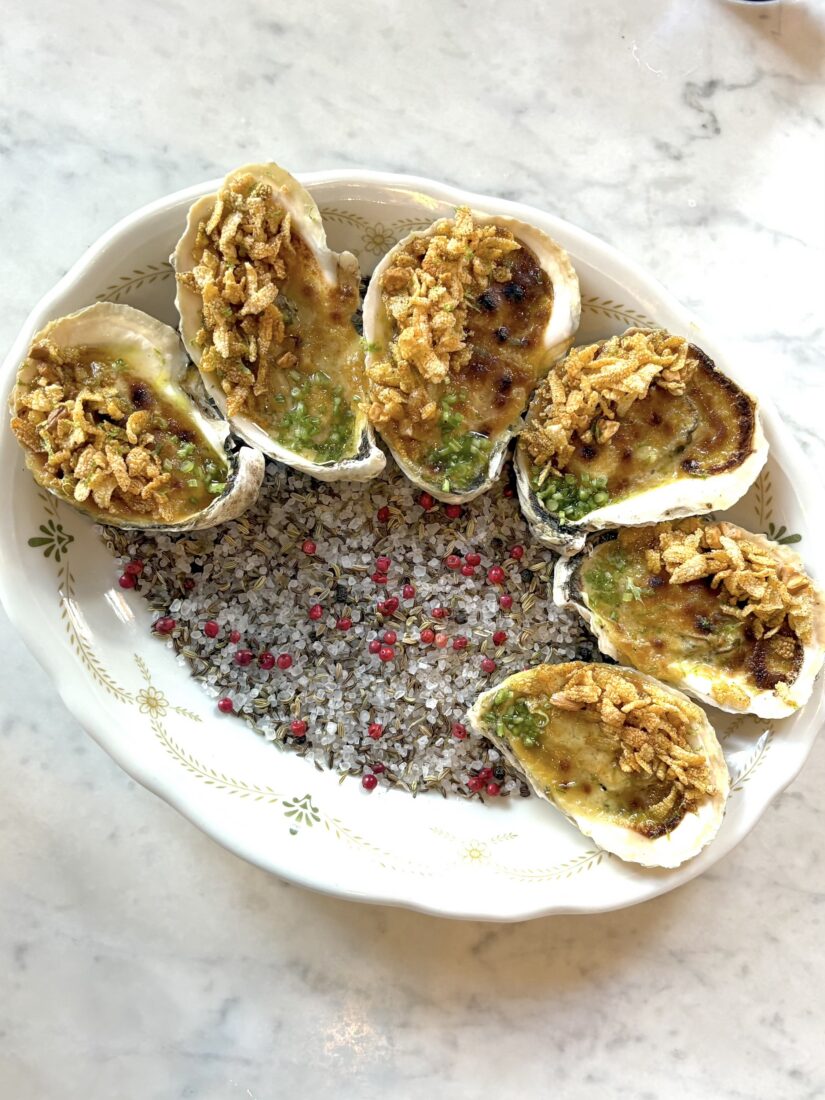 Grilled oysters