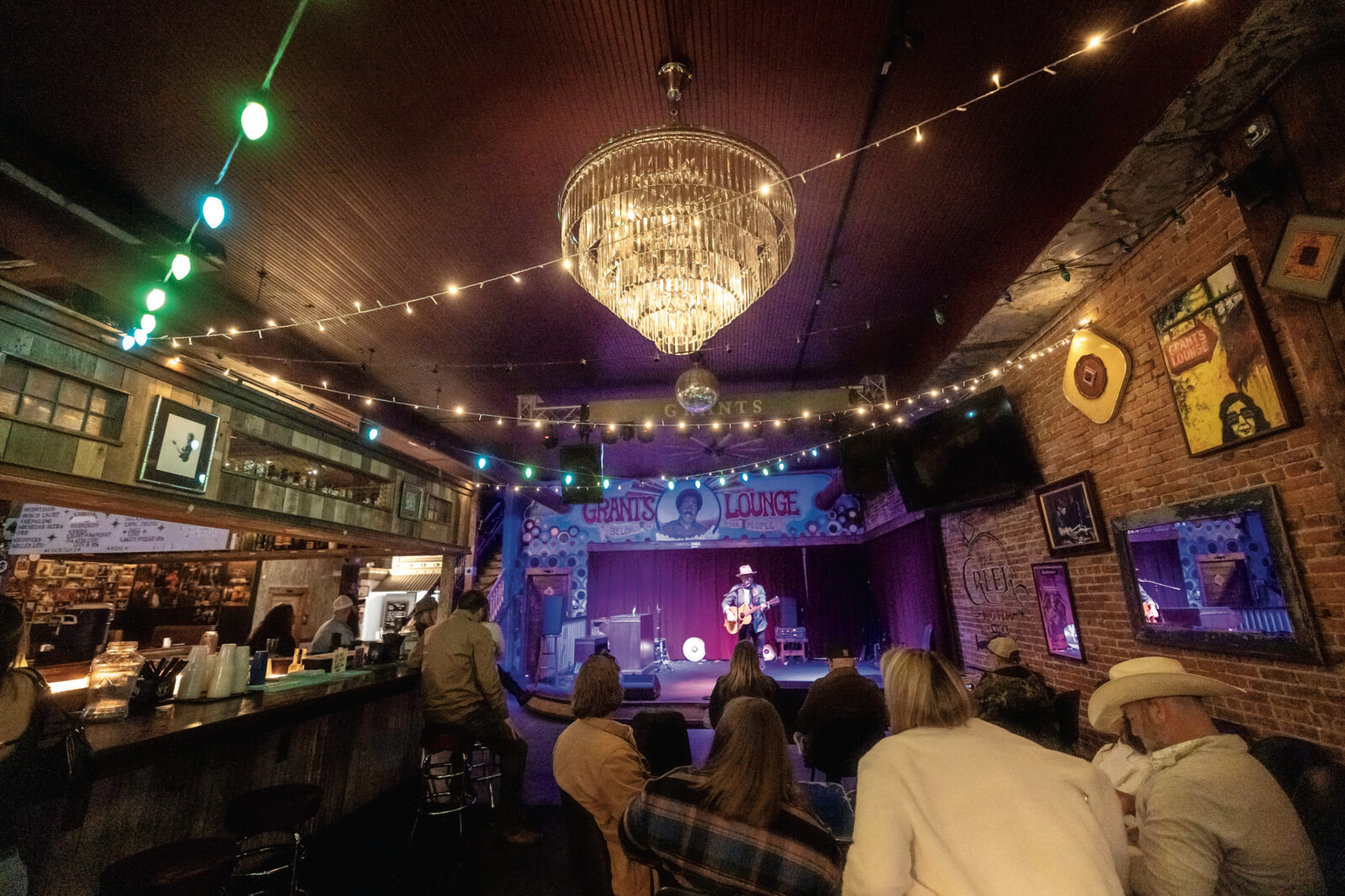 A stage in a bar lounge