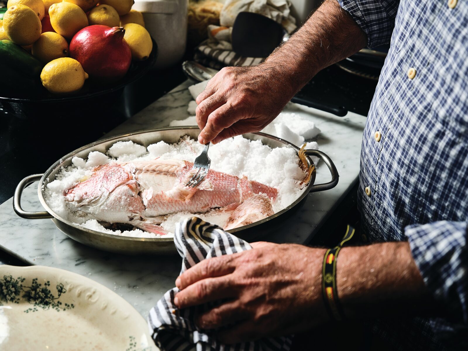 A salt baked fish