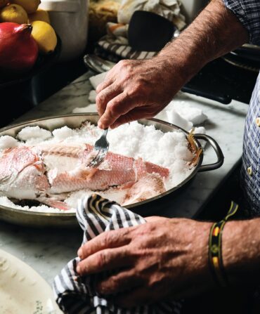 A salt baked fish