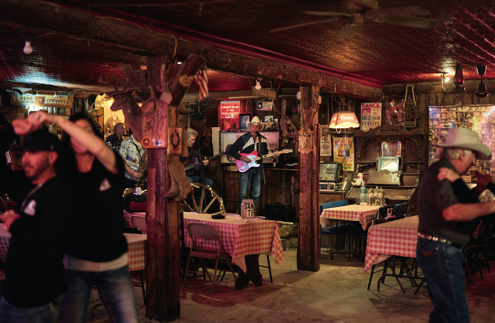 A stage in a saloon