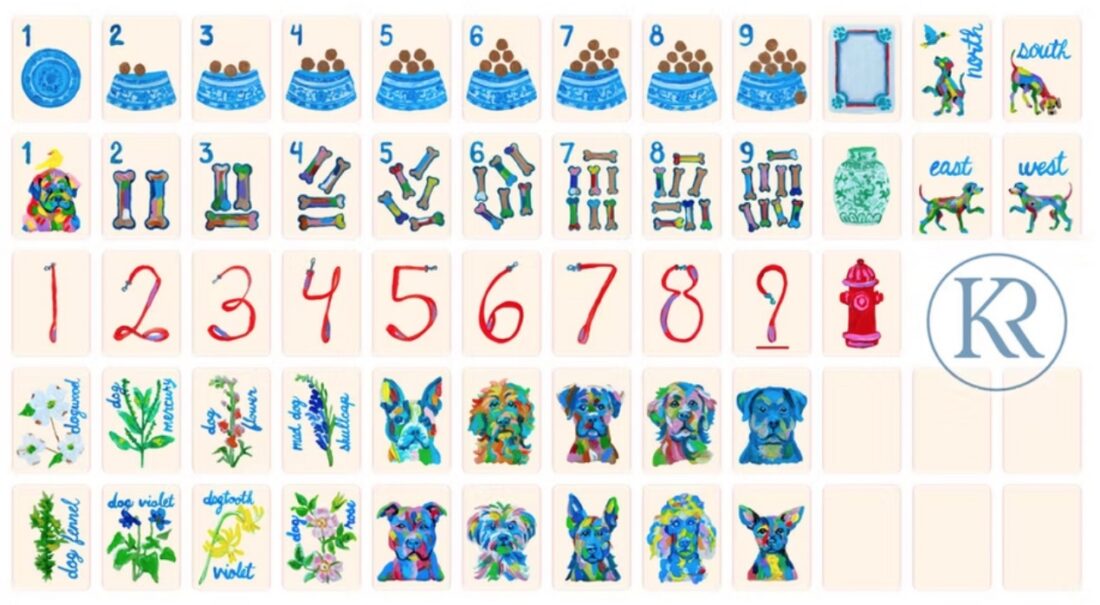 A mahjong set