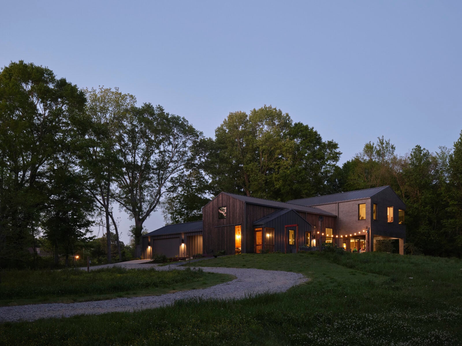 A house at night