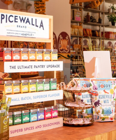 Tins of spices on display