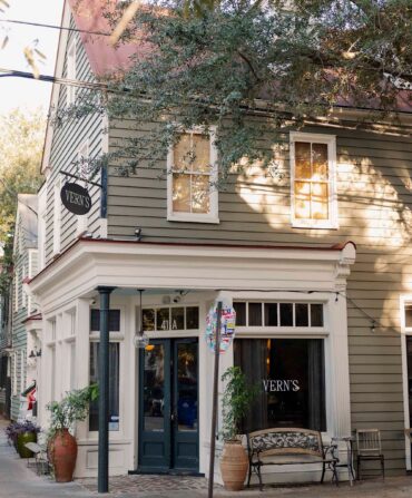 Outside Vern's restaurant