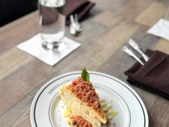 A slice of cheesecake