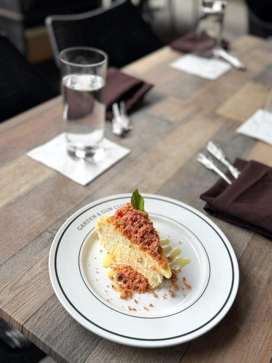 A slice of cheesecake