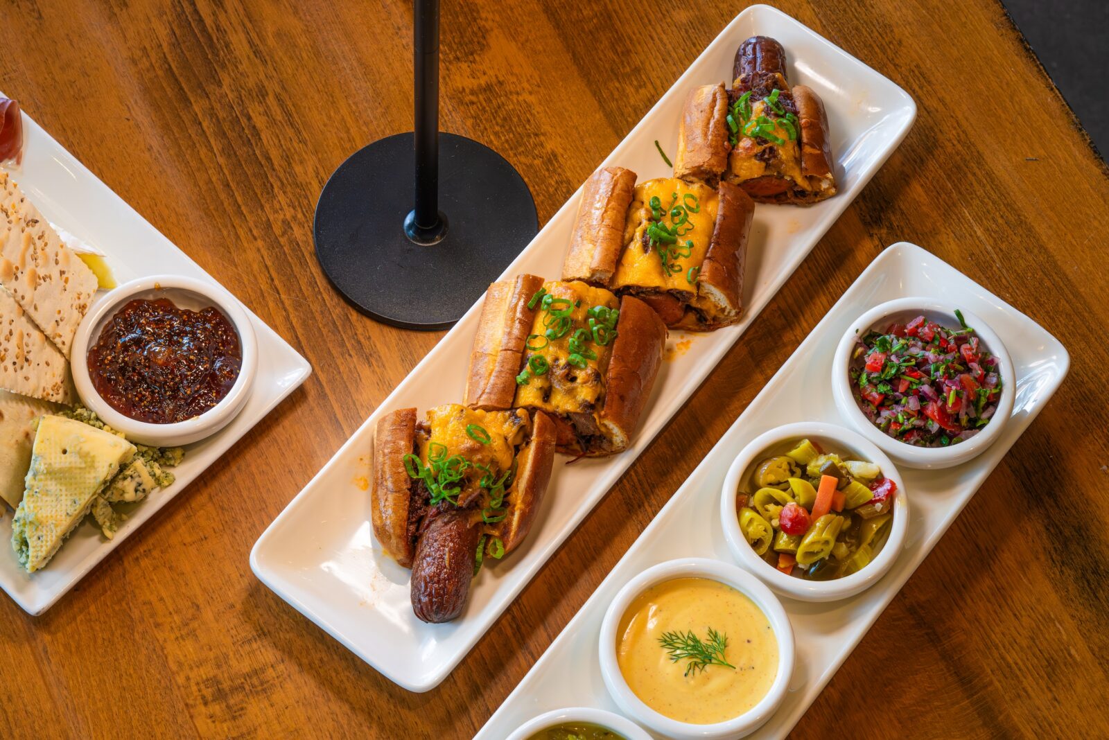 A hot dog with brisket