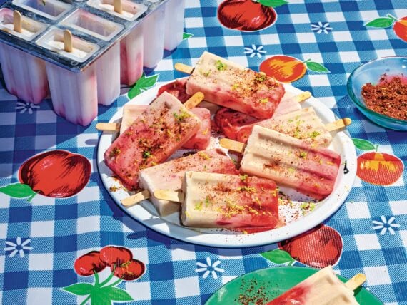 Ice pops on a plate