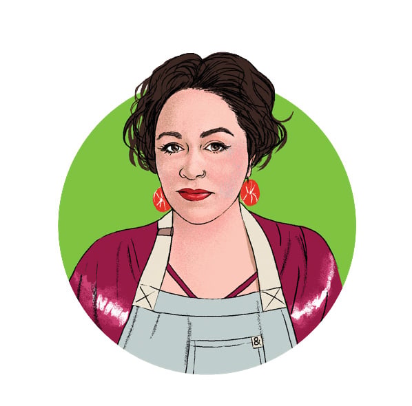 An illustrated portrait of a woman