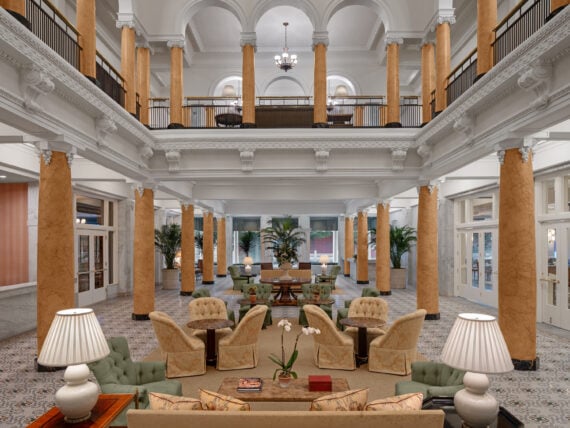 A hotel lobby
