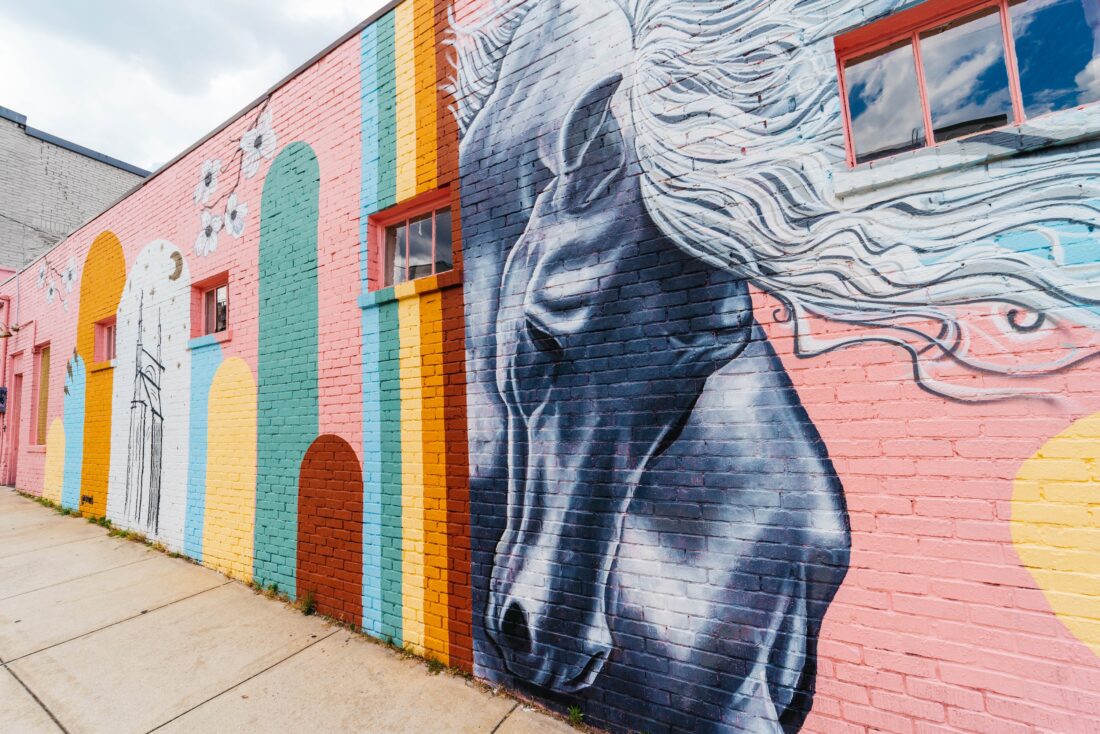 A horse mural