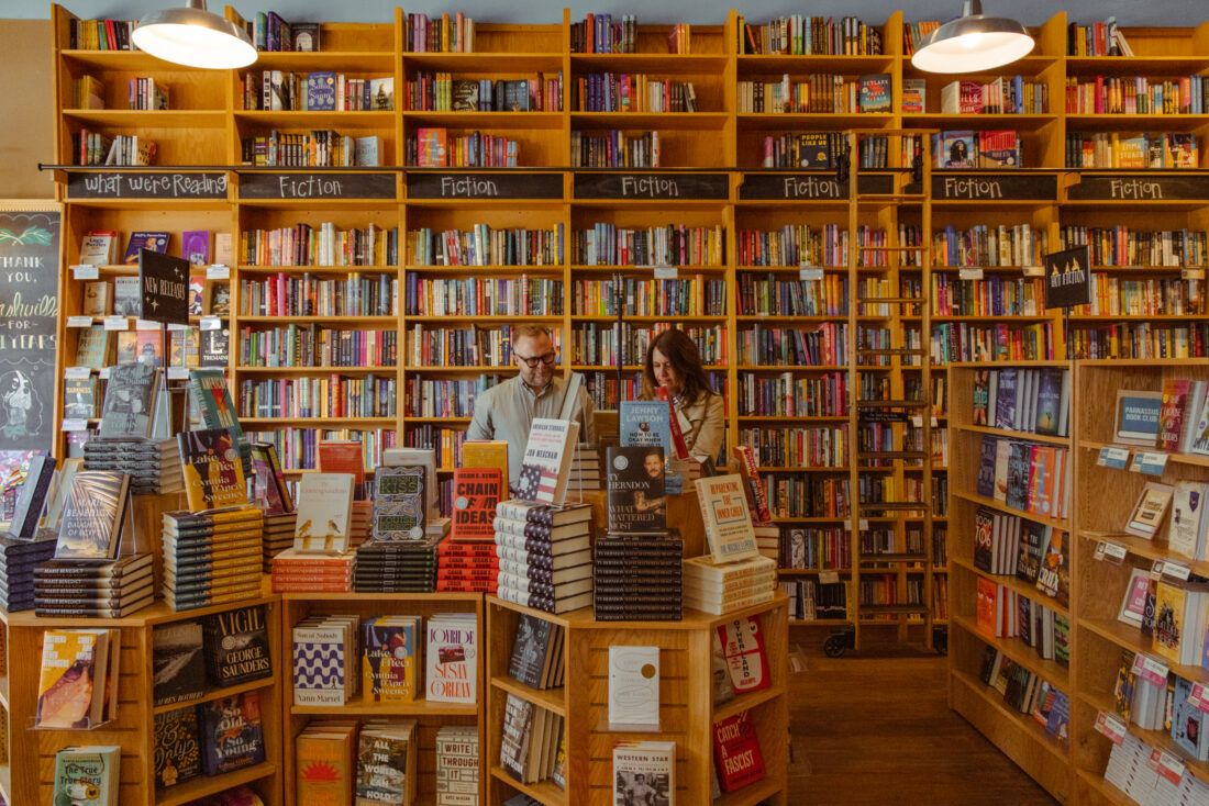 Inside a bookstore