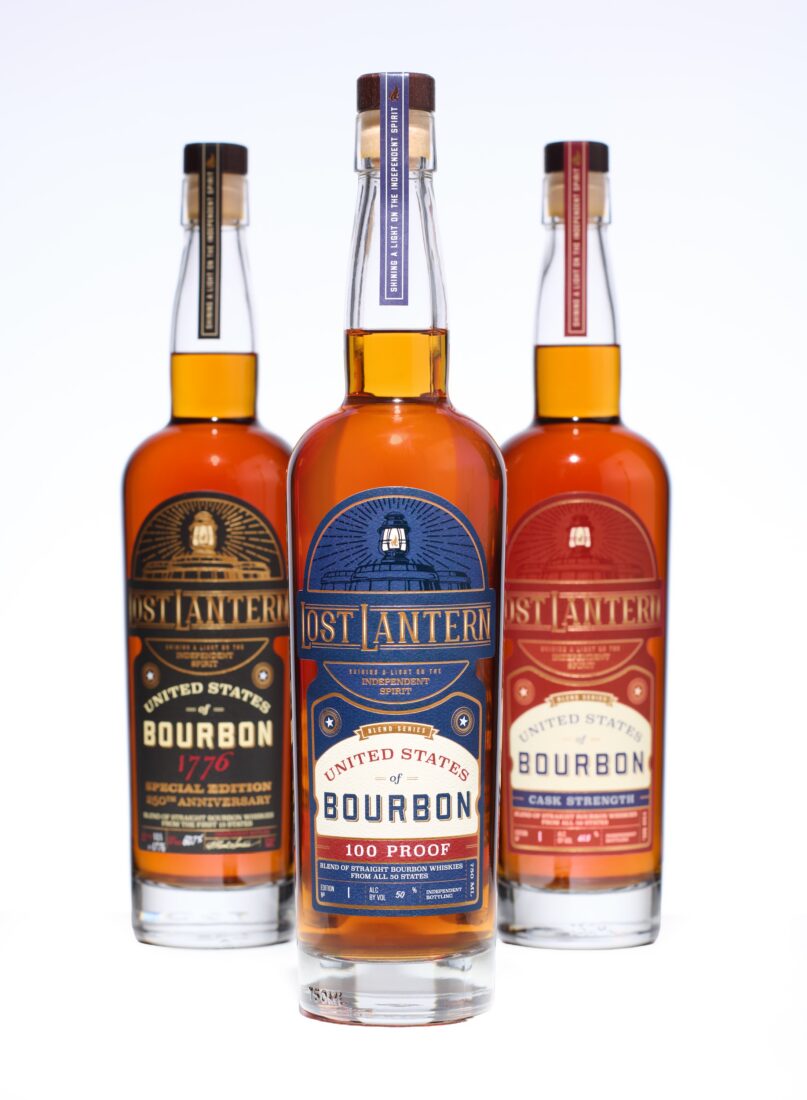 Three bottles of bourbon