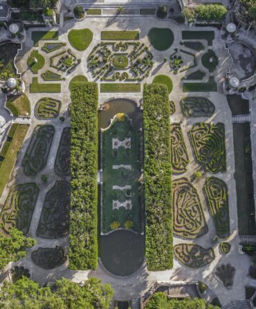 aerial image of the Vizcaya Museum Gardens