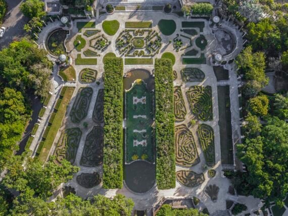 aerial image of the Vizcaya Museum Gardens