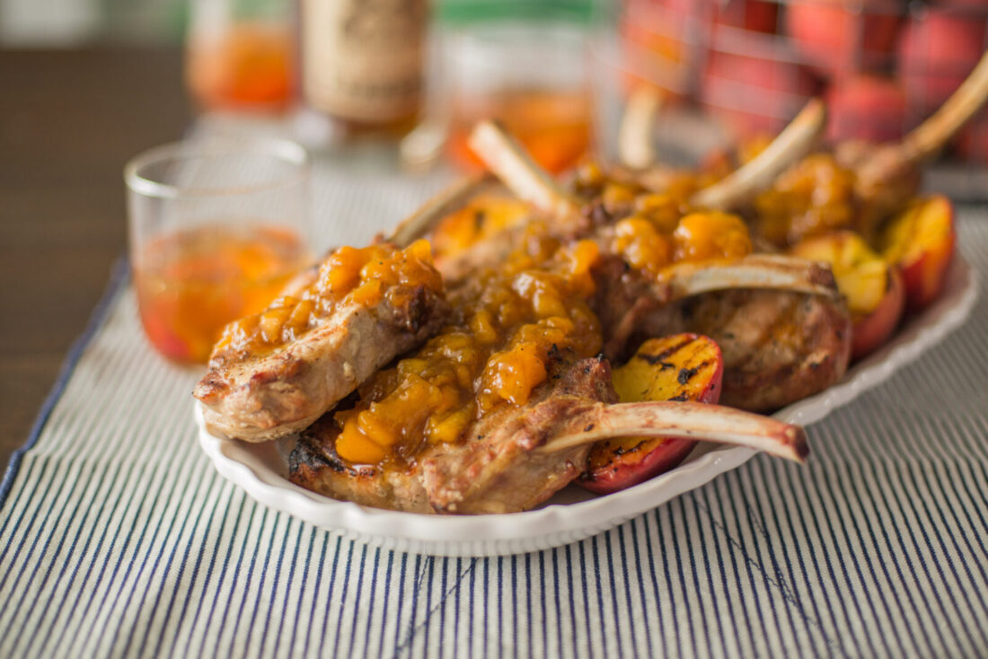 peach pork chops