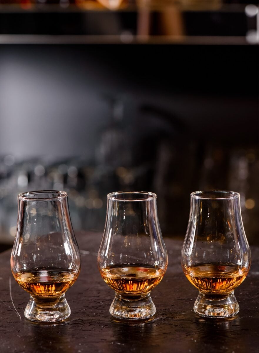 A bourbon flight