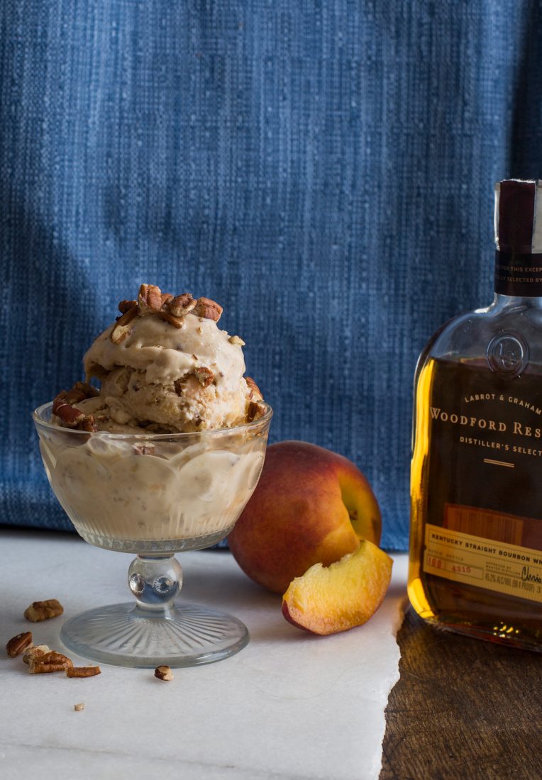 bourbon ice cream in a tulip glass