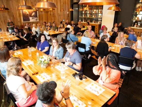 Women gather for a bourbon event