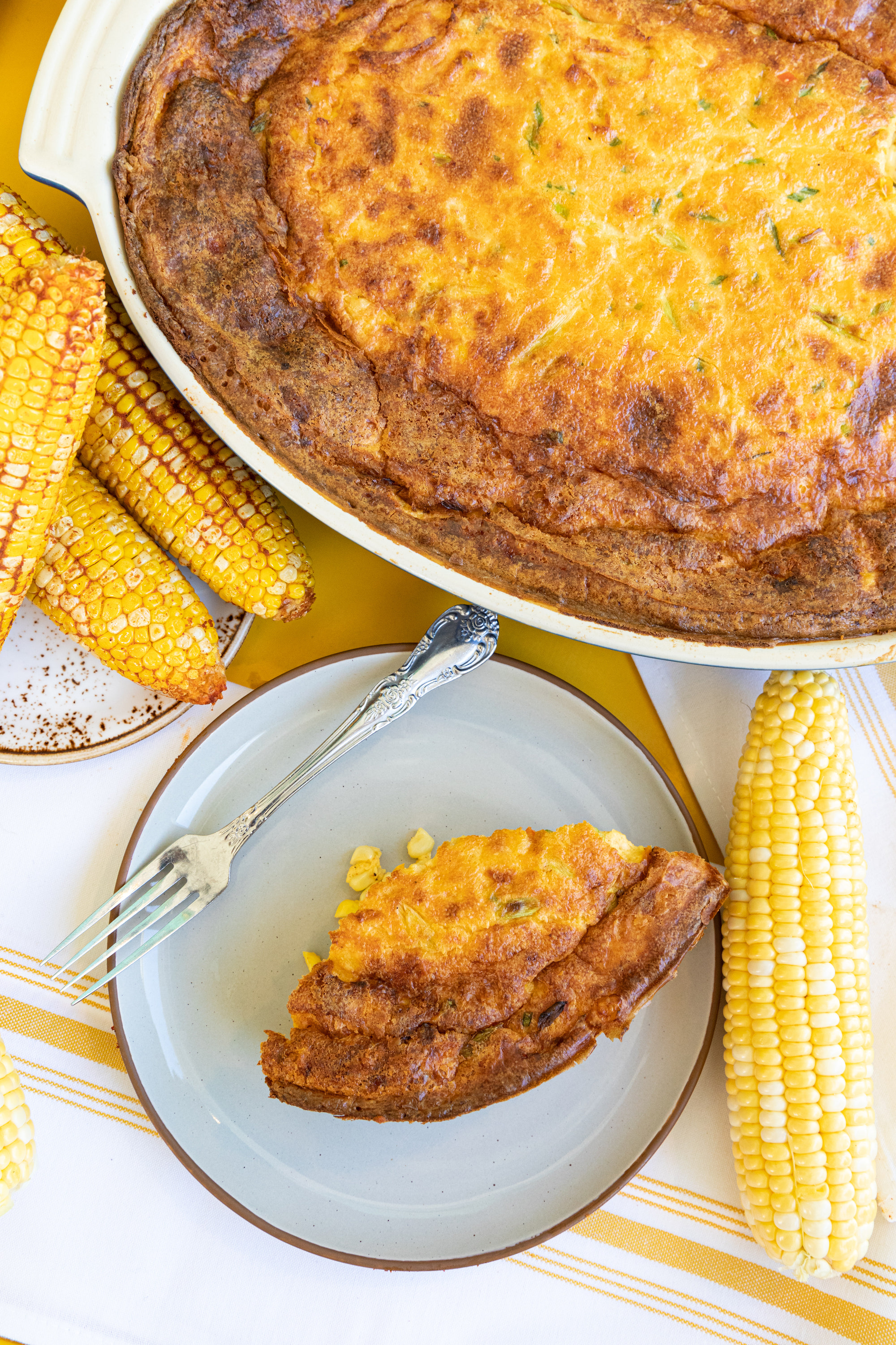 a slice of corn casserole